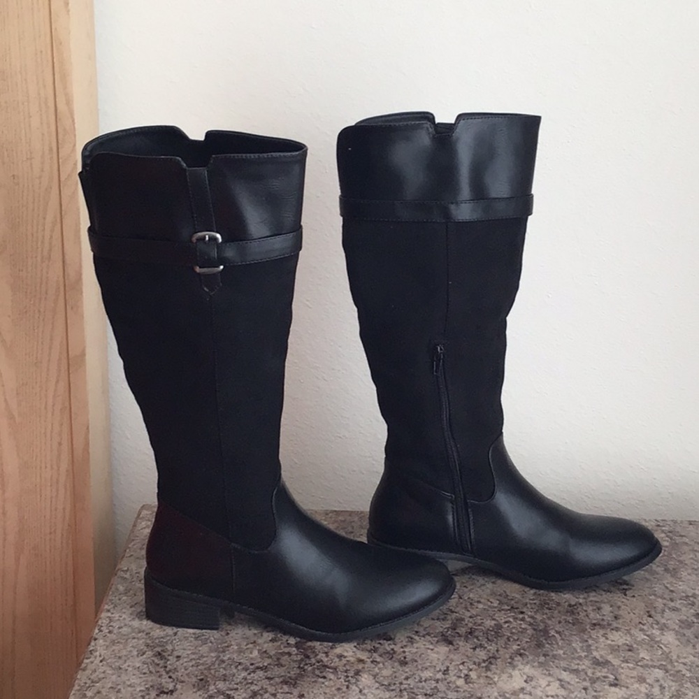 Rampage Leather and Velvet Boots